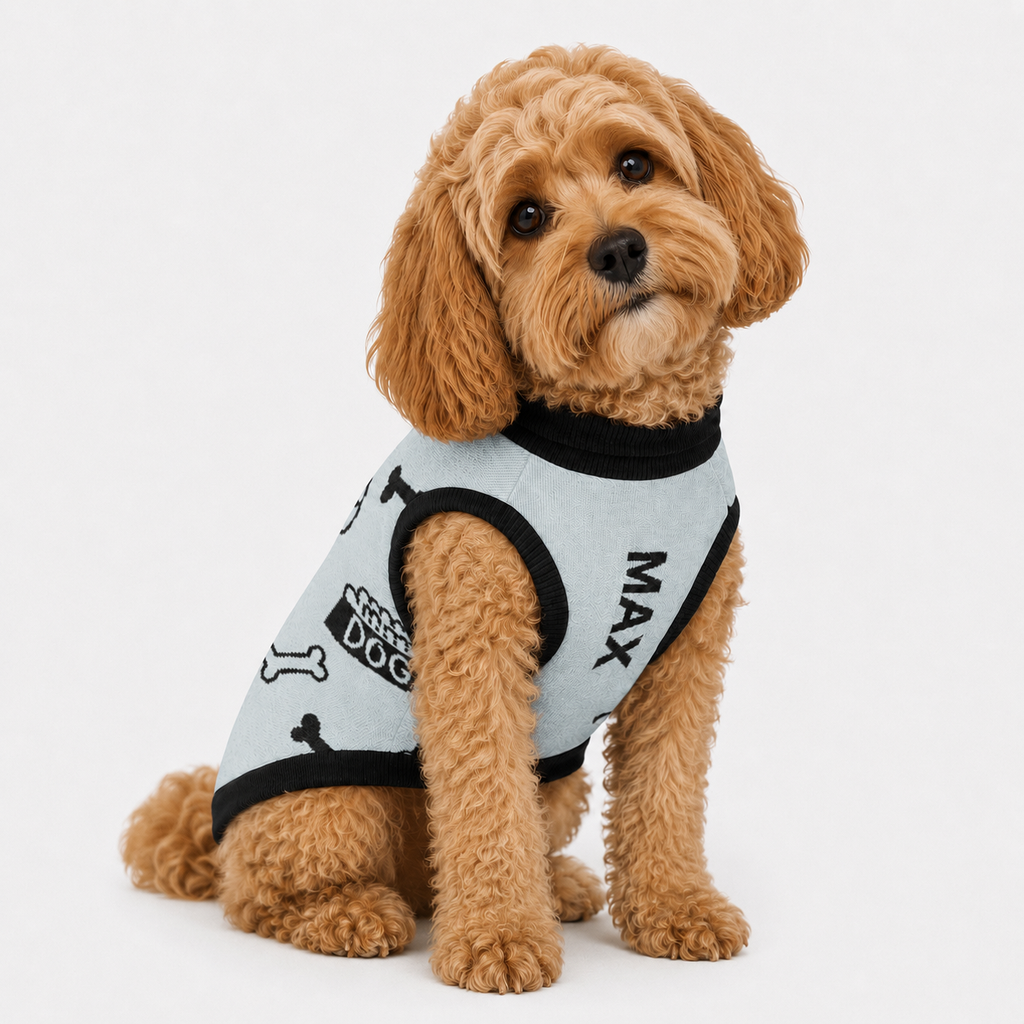 Uncommon Classic Luxe Icon
Pattern -Personalized Dog
Sweater Powder & Black 2xs - 2XI