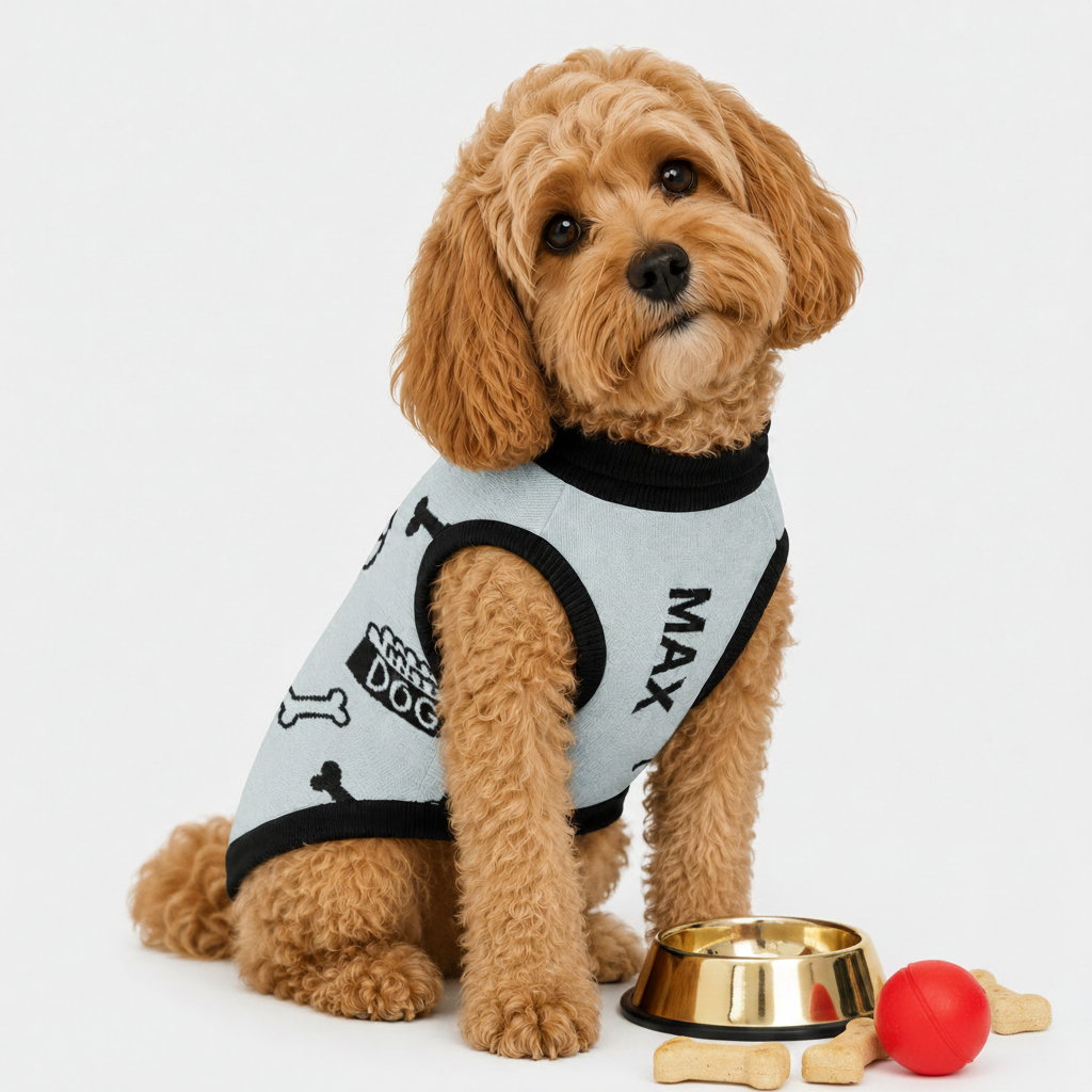 Uncommon Classic Luxe Icon
Pattern -Personalized Dog
Sweater Powder & Black 2xs - 2XI