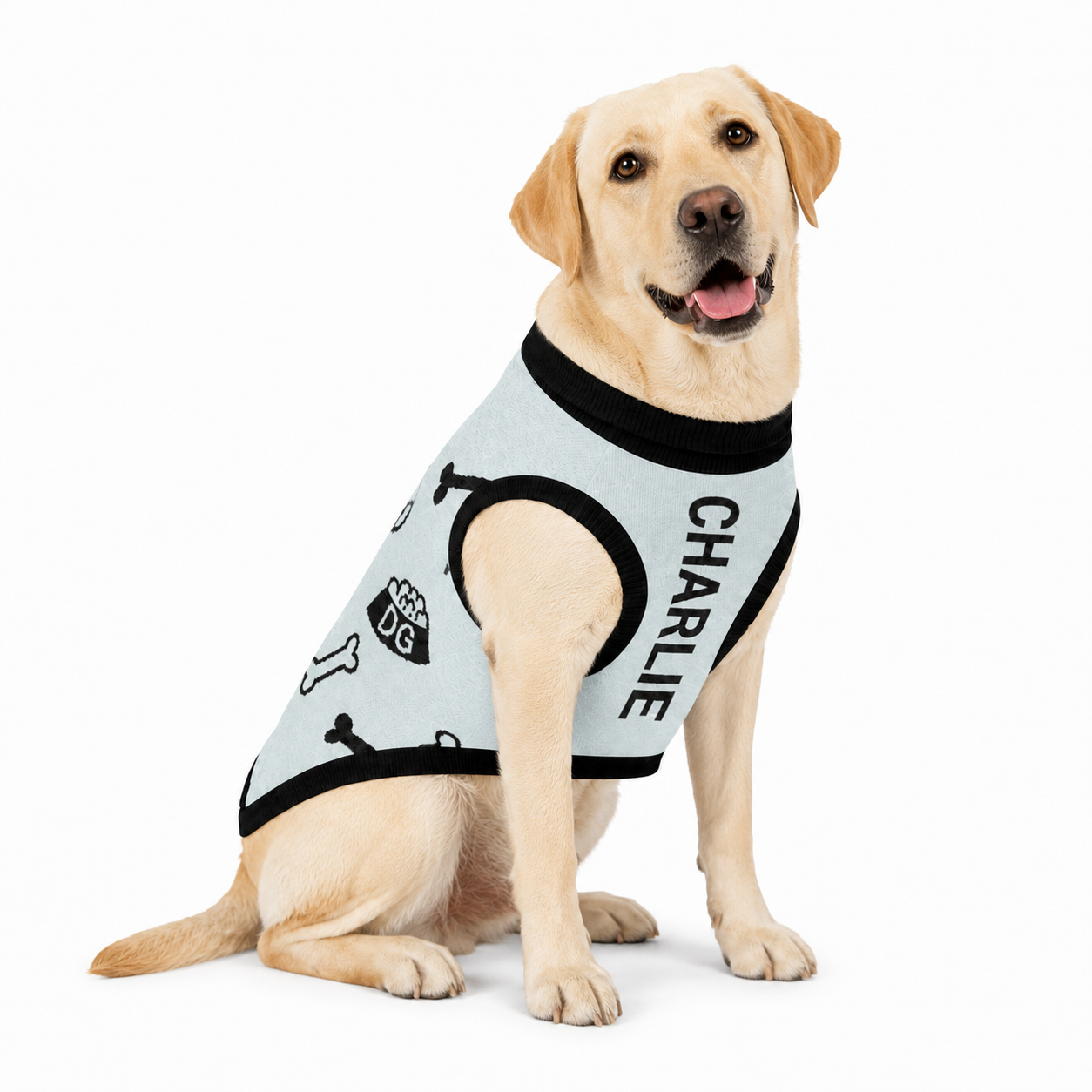 Uncommon Classic Luxe Icon
Pattern -Personalized Dog
Sweater Powder & Black 2xs - 2XI