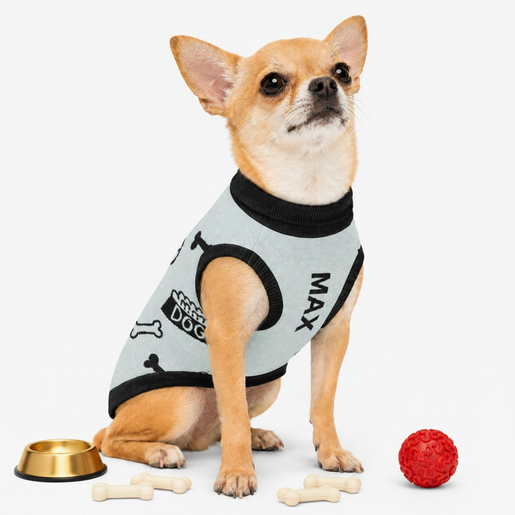Uncommon Classic Luxe Icon
Pattern -Personalized Dog
Sweater Powder & Black 2xs - 2XI