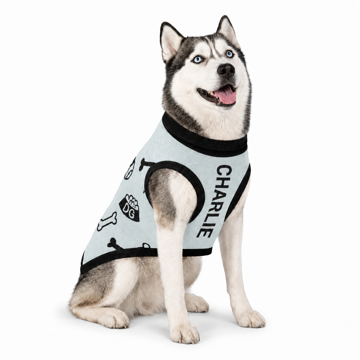 Uncommon Classic Luxe Icon
Pattern -Personalized Dog
Sweater Powder & Black 2xs - 2XI