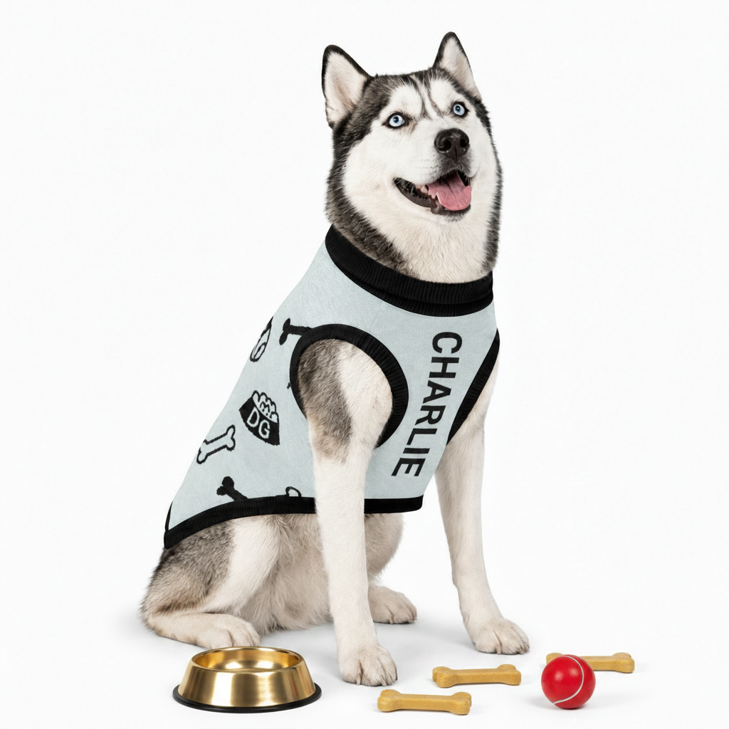 Uncommon Classic Luxe Icon
Pattern -Personalized Dog
Sweater Powder & Black 2xs - 2XI