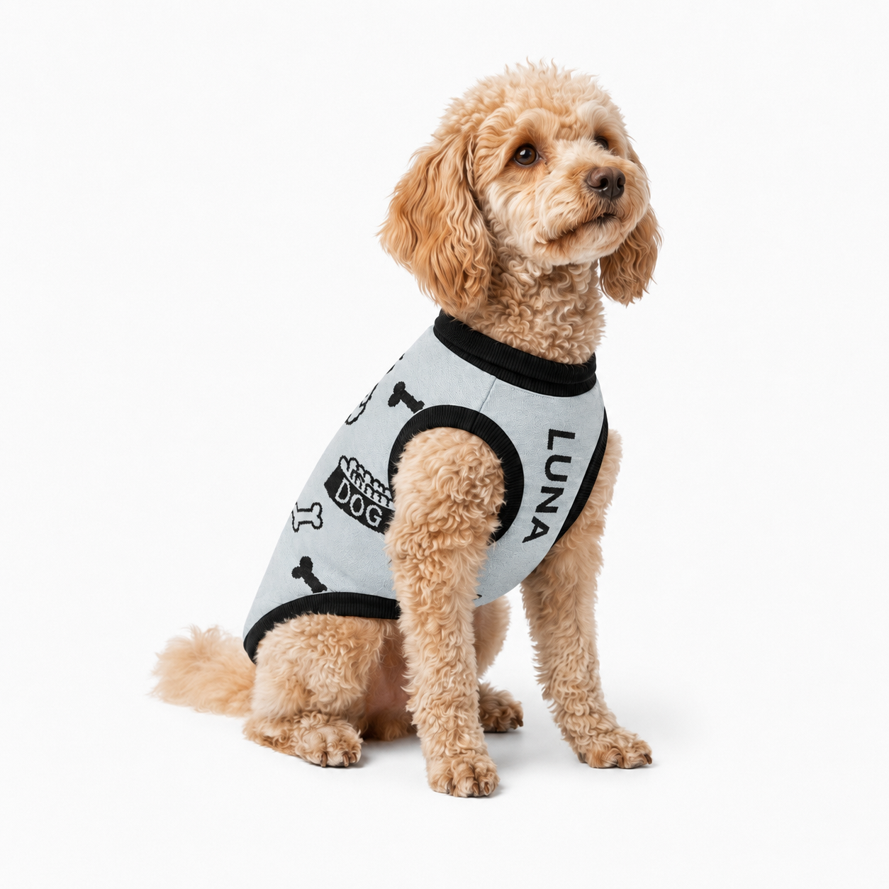 Uncommon Classic Luxe Icon
Pattern -Personalized Dog
Sweater Powder & Black 2xs - 2XI