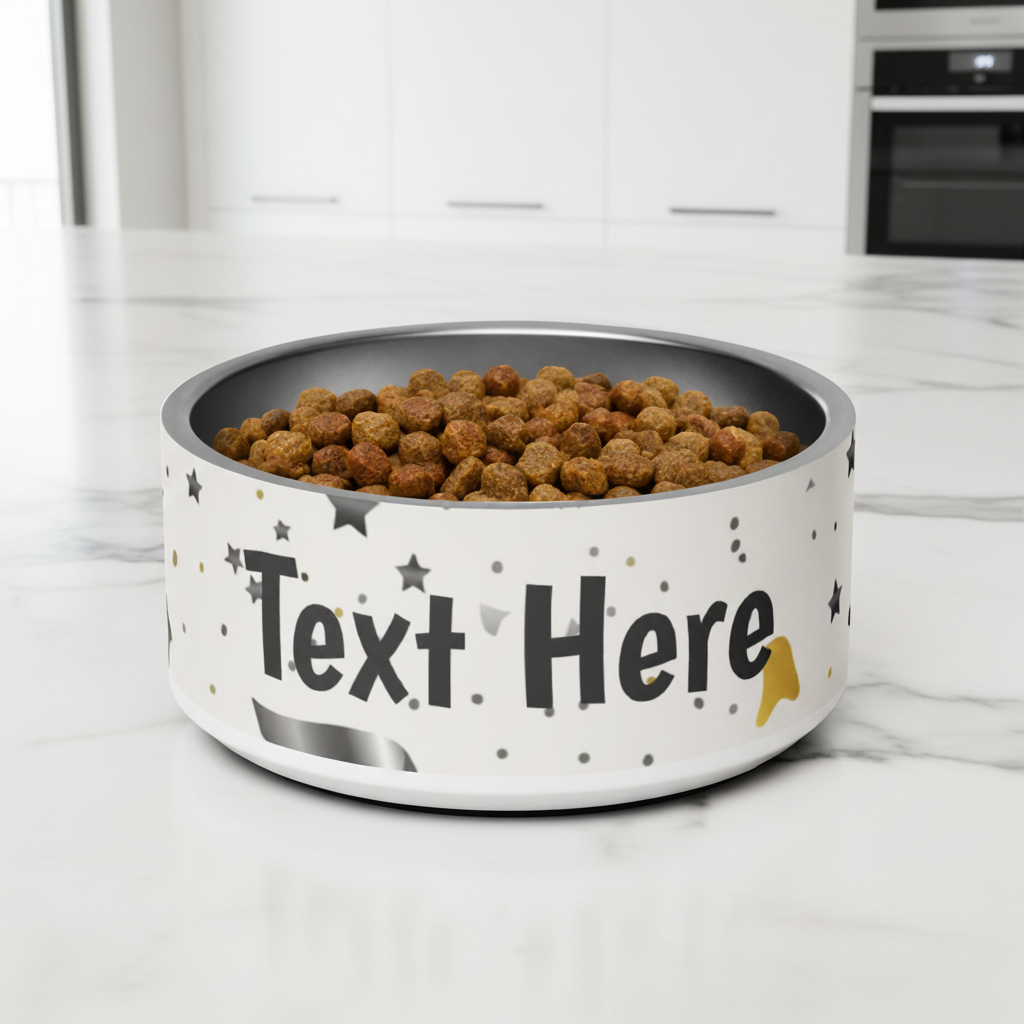 Personalized Stainless Steel, Dog Bowl Modern Pattern 18 oz. & 32oz.