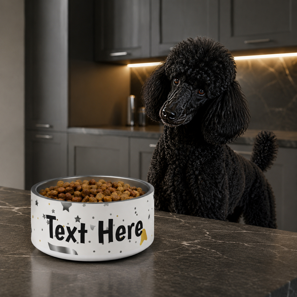 Personalized Stainless Steel, Dog Bowl Modern Pattern 18 oz. & 32oz.