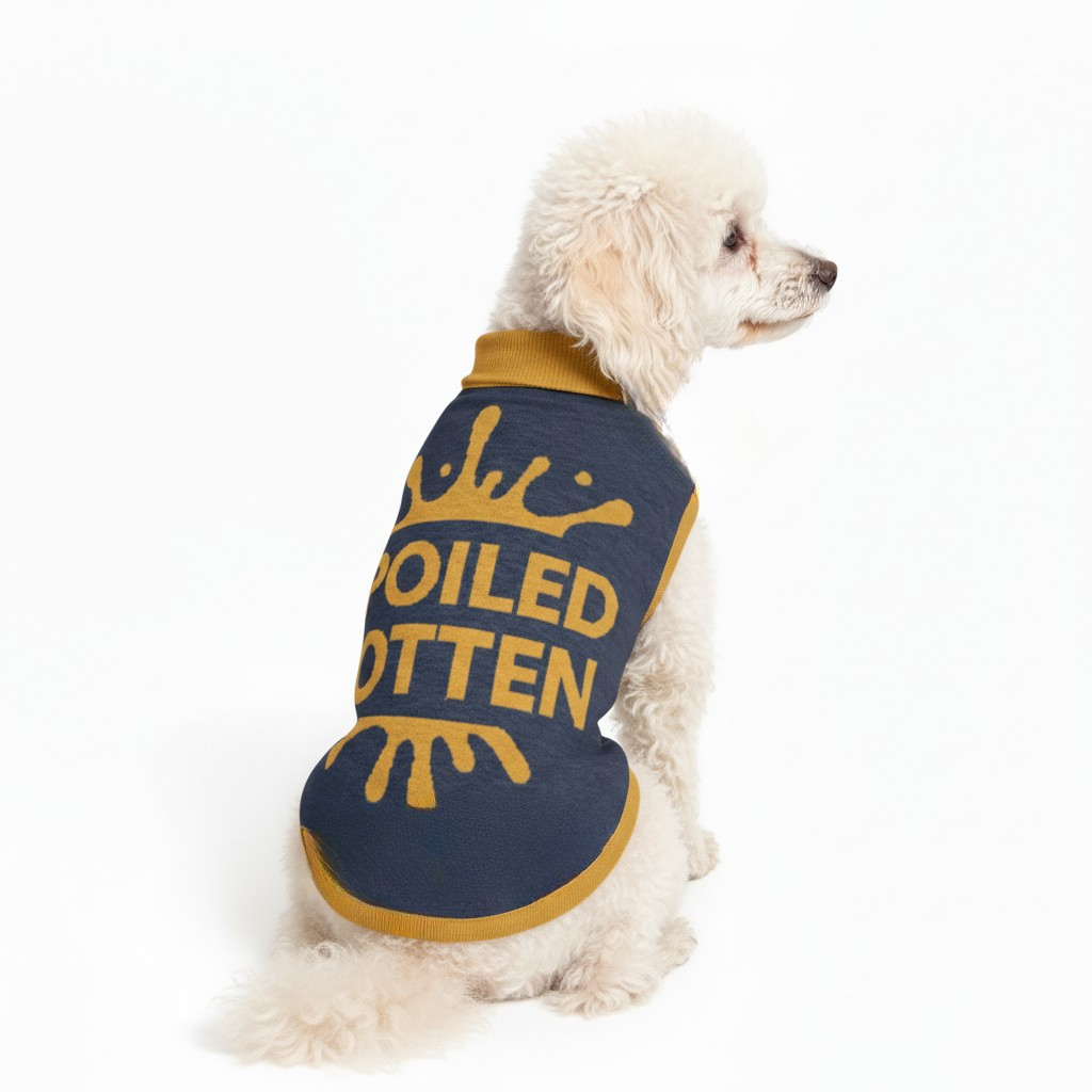 Personalized Dog sweater, Blue and Gold, Splashes with
"SPOILED ROTTEN"
", 2XS