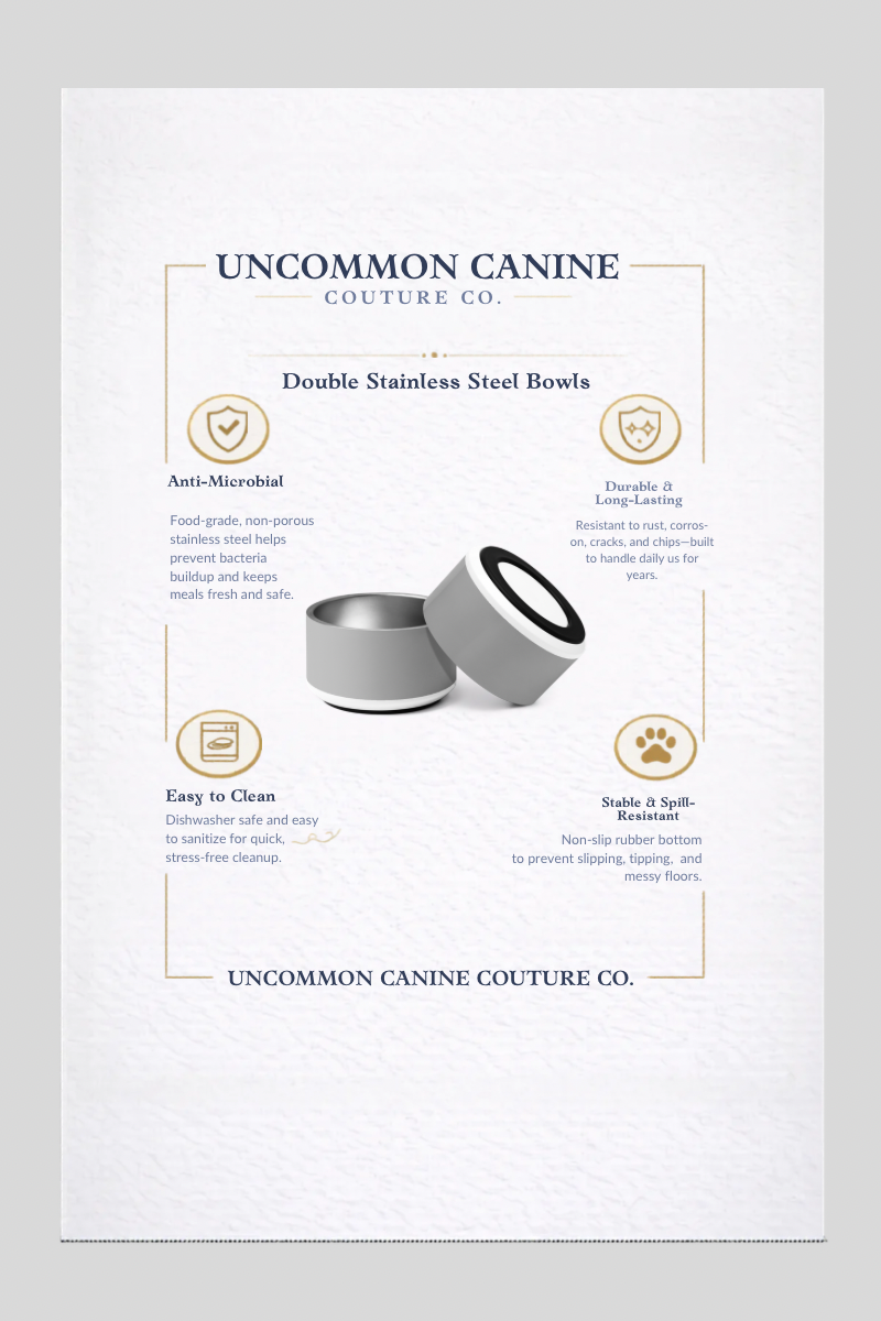 Classic Dog Bowl Stainless Steel - Soft Graphite 18 oz