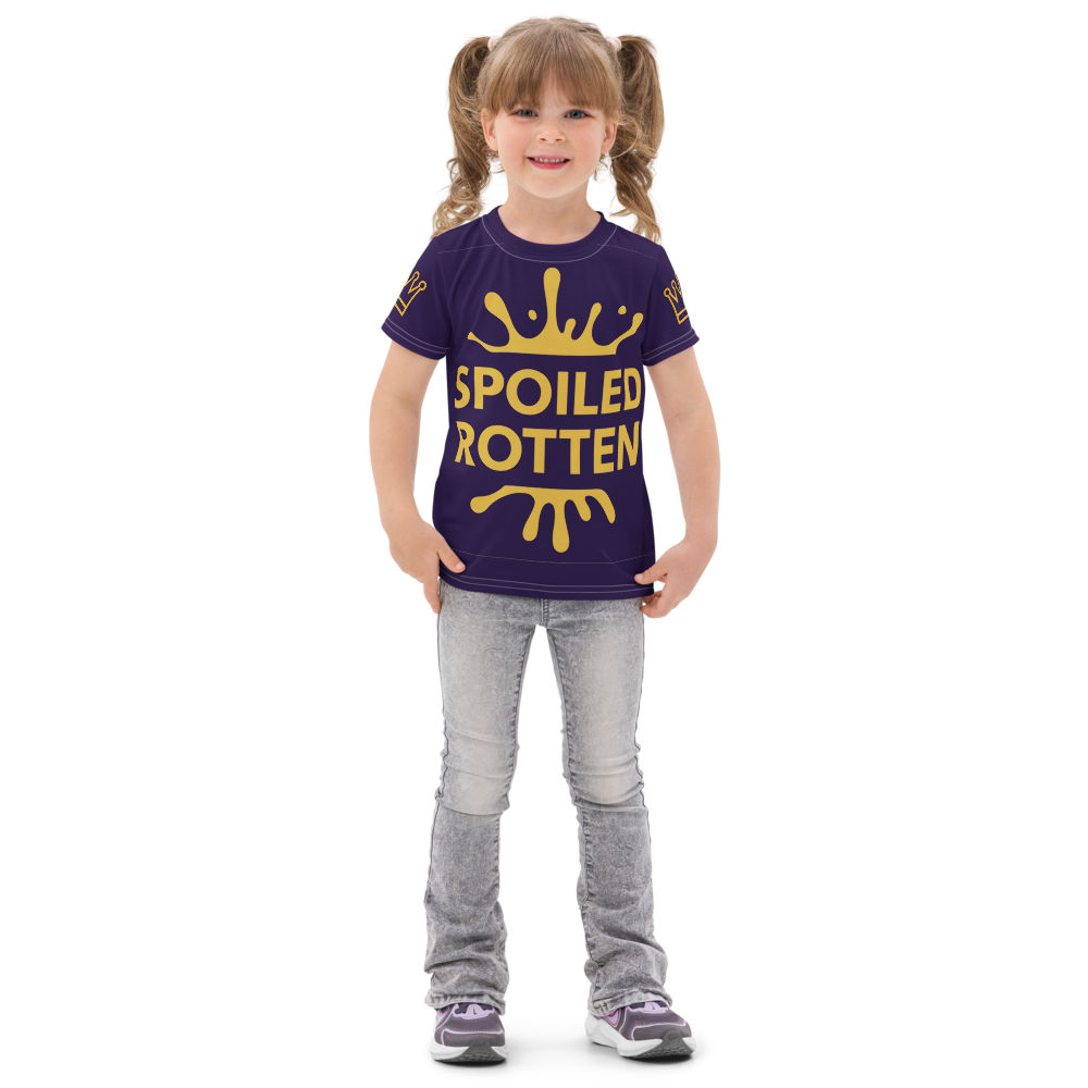Personalized Dog sweater, Blue and Gold, Splashes with “SPOILED ROTTEN”, 2XL