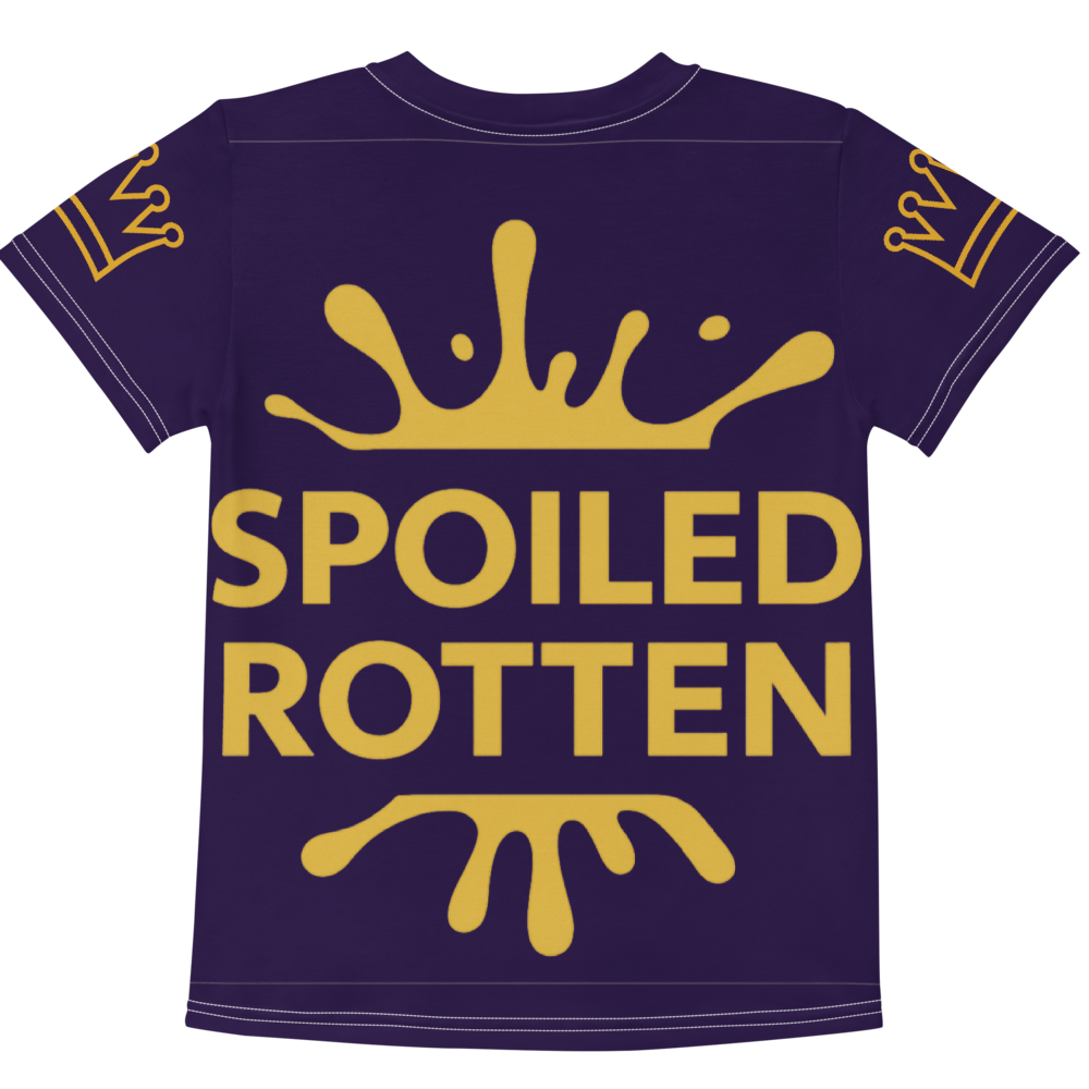 Personalized Dog sweater, Blue and Gold, Splashes with “SPOILED ROTTEN”, M, L, XL