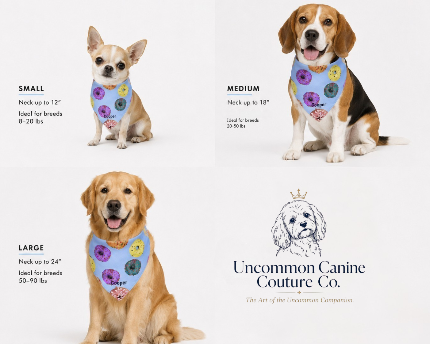 Personalized Donut Dog & Pup Parent Bandanas |Pink Bandana