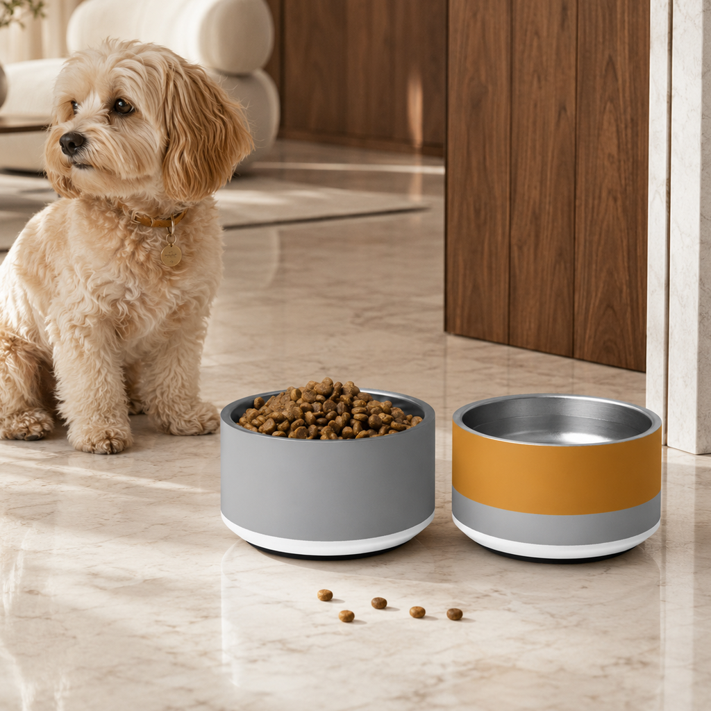 Classic Dog Bowl Stainless Steel - Soft Graphite 18 oz