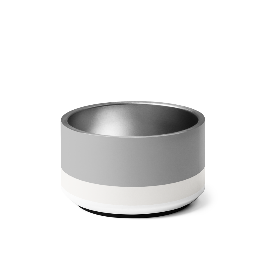 Classic Dog Bowl Stainless Steel - Soft Graphite / Ivory 18, 32 oz