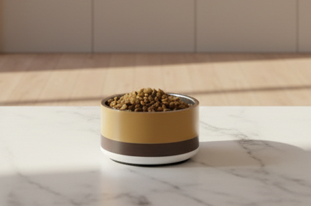 Uncommon Classic Steel Dog Bowl –Champagne Gold / Espresso-18 oz