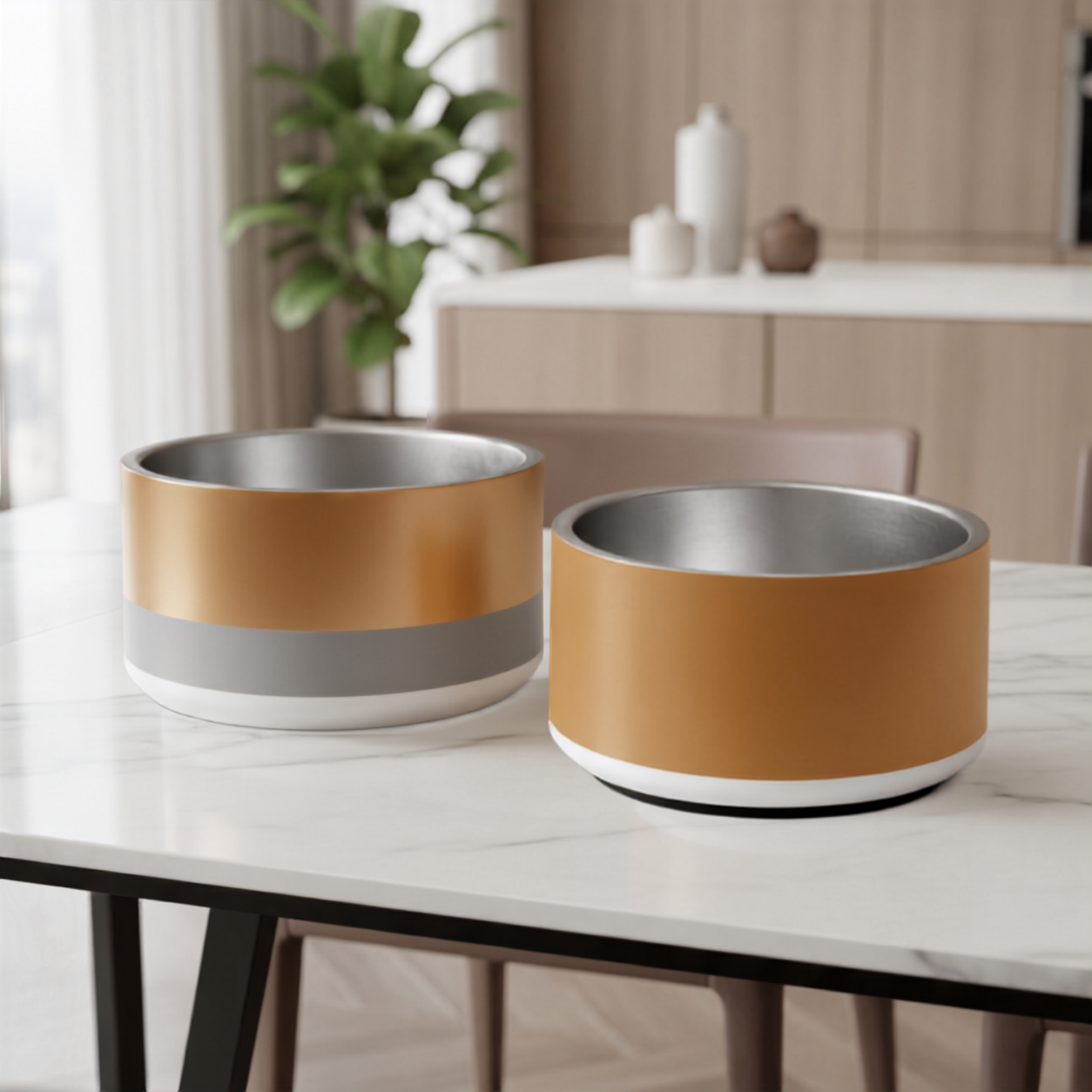 Uncommon Classic Dog Bowl Stainless Steel - Champagne Gold 18 oz