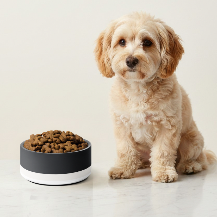 Uncommon Classic Dog Bowl Stainless Steel - Dark Charcoal / Ivory 18, 32 oz