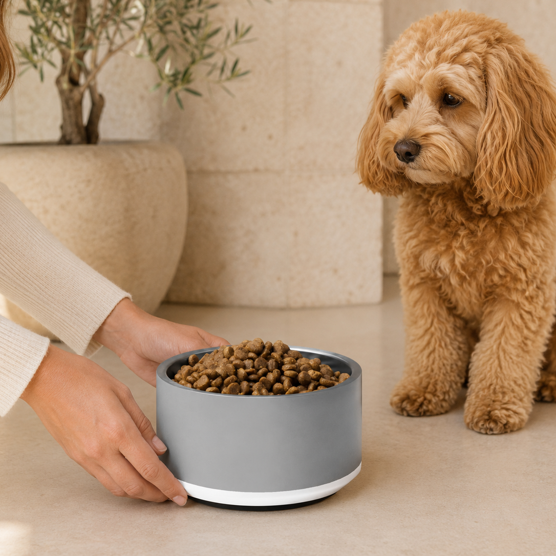 Classic Dog Bowl Stainless Steel - Soft Graphite 18 oz