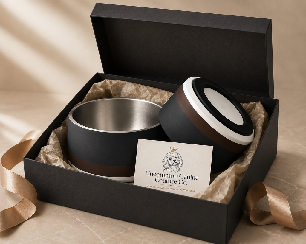 Classic Stainless Steel Dog Bowl- Dark Charcoal / Espresso 18oz and 32 oz