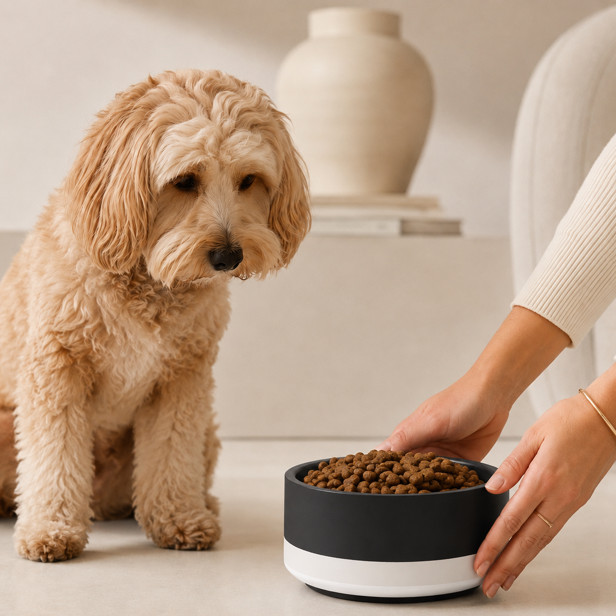 Uncommon Classic Dog Bowl Stainless Steel - Dark Charcoal / Ivory 18, 32 oz