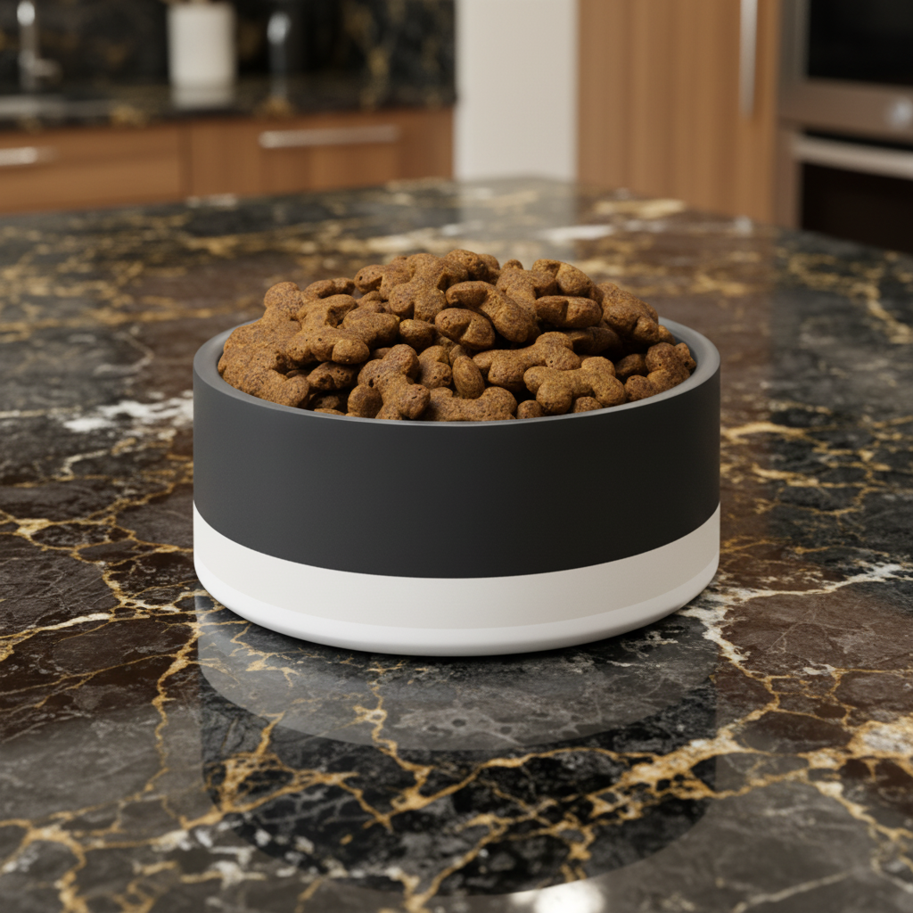 Uncommon Classic Dog Bowl Stainless Steel - Dark Charcoal / Ivory 18, 32 oz