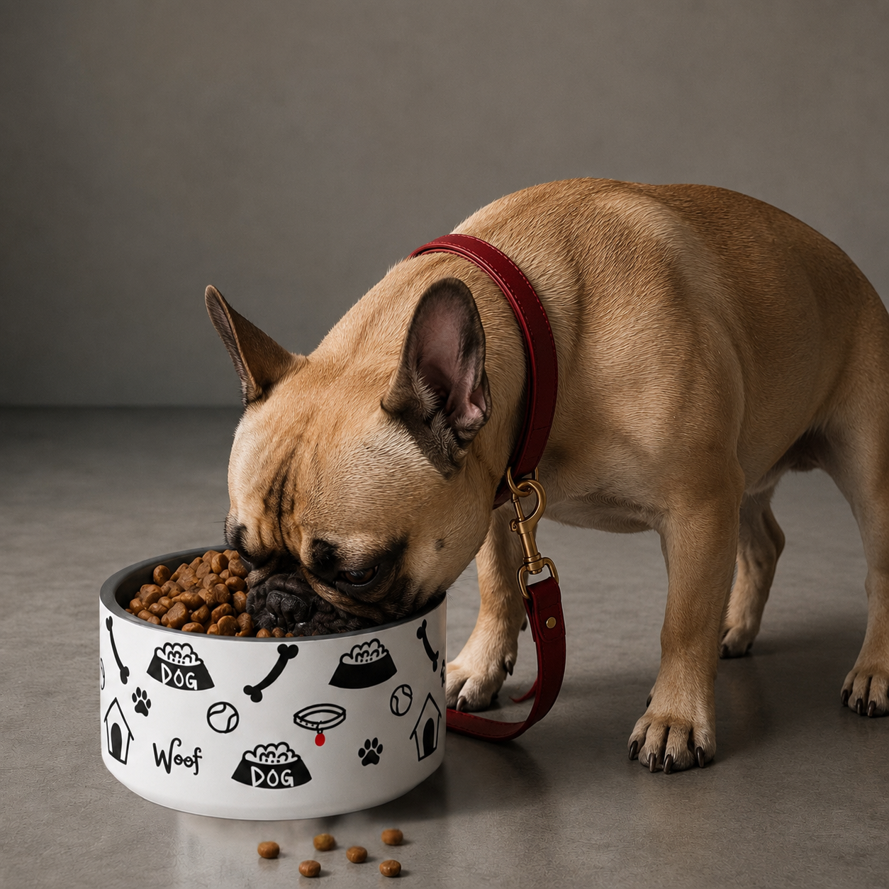 Uncommon Classic Luxe Icon White & Black Stainless Steel Dog Bowl 18 oz