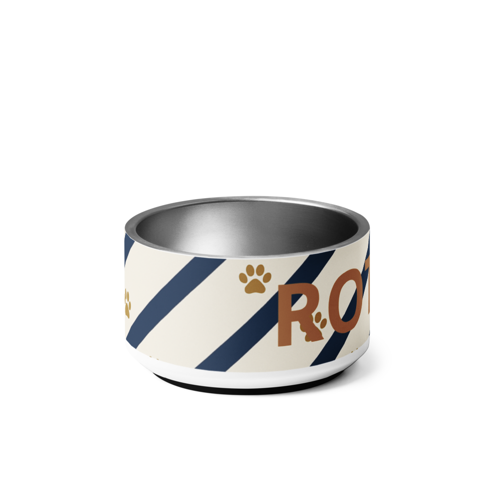 Rotten luxury stainless steel dog bowl food or water bowl 18 oz with anti-slip base left side image