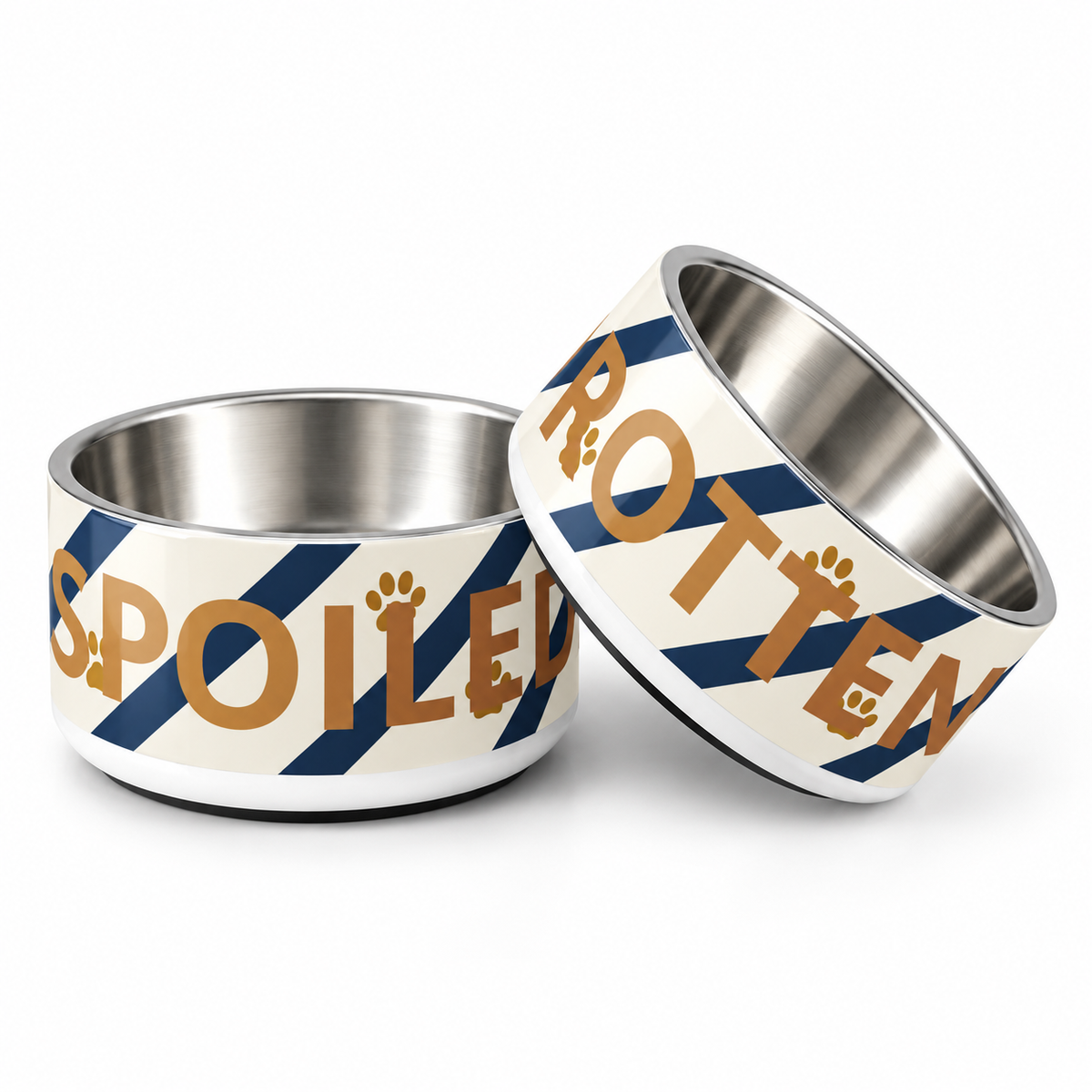 Spoiler Rotten Luxury Stainless Steel Dog Bowl - Spoiled Rotten,18 oz – Uncommon ...