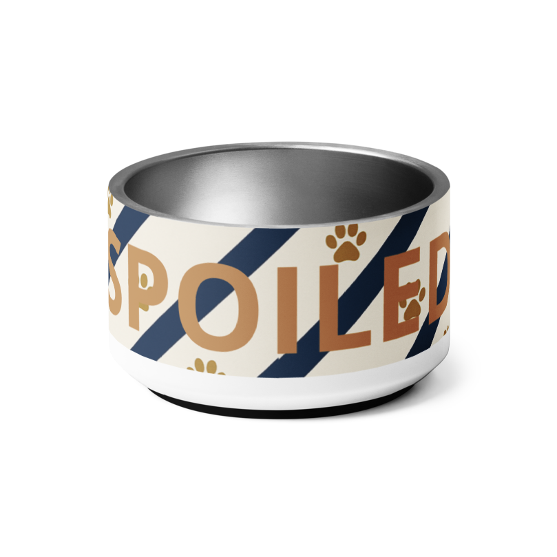 Spoiled luxury stainless steel dog bowl, food and water bowl  18 oz with anti-slip base