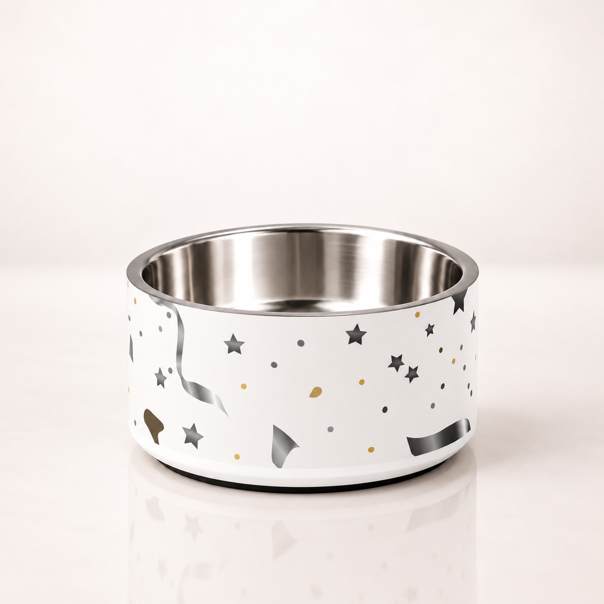 Luxury Stainless Steel Dog Bowl Navy, Paw Prince, 18 oz.