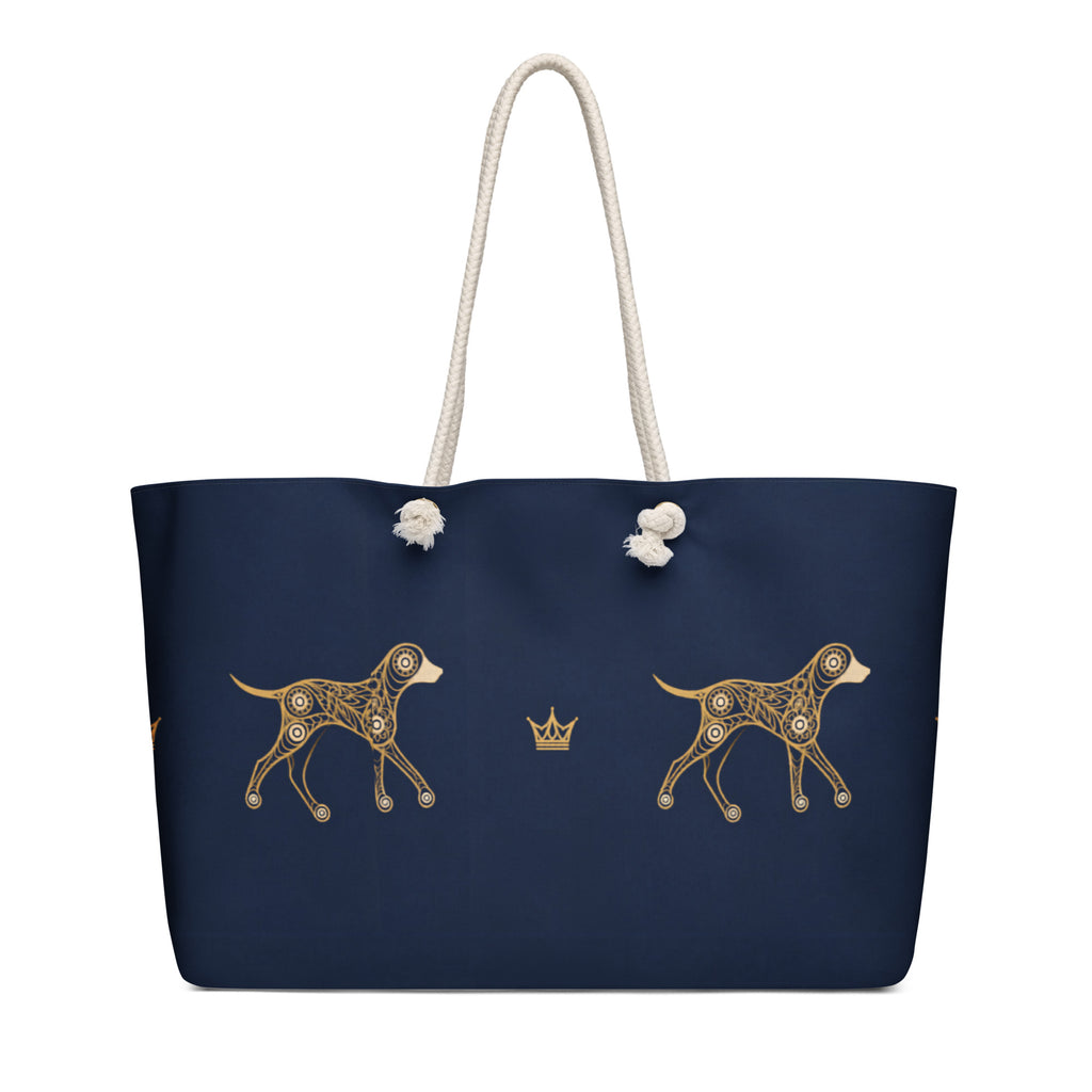 Uncommon Luxe Navy Pup Parent Weekender Tote