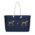 Uncommon Luxe Navy Dog illusion -Crown Extra Large Weekender Tote Bag
