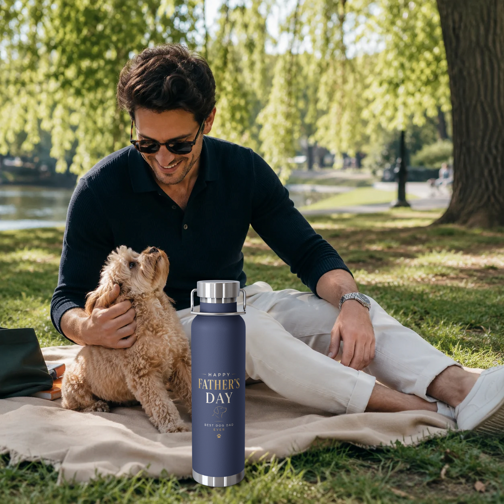 Father’s Day Sale Dog Dad Copper Vacuum Insulated Bottle 22oz | Uncommon Canine Couture Co