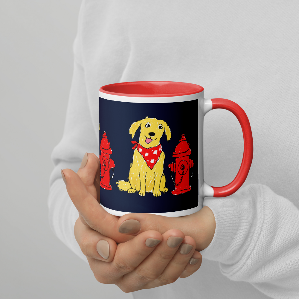 Fire Hydrant Dog Lover Mug – Deep Navy, 11oz - 15oz