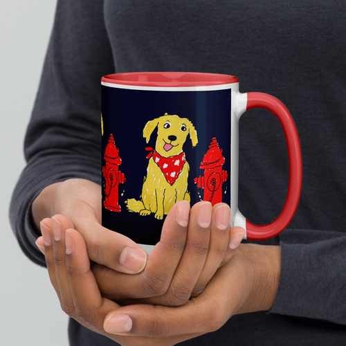 Fire Hydrant Dog Lover Mug – Deep Navy, 11oz - 15oz
