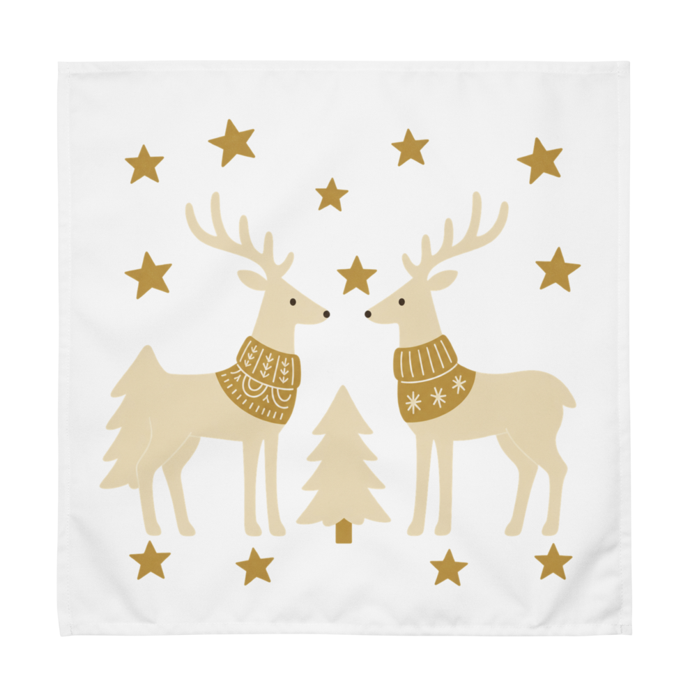 A very Canine Christmas | Cloth Napkin Set of 4 White and Gold