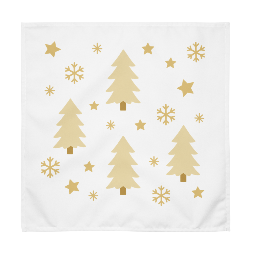 A very Canine Christmas | Cloth Napkin Set of 4 White and Gold