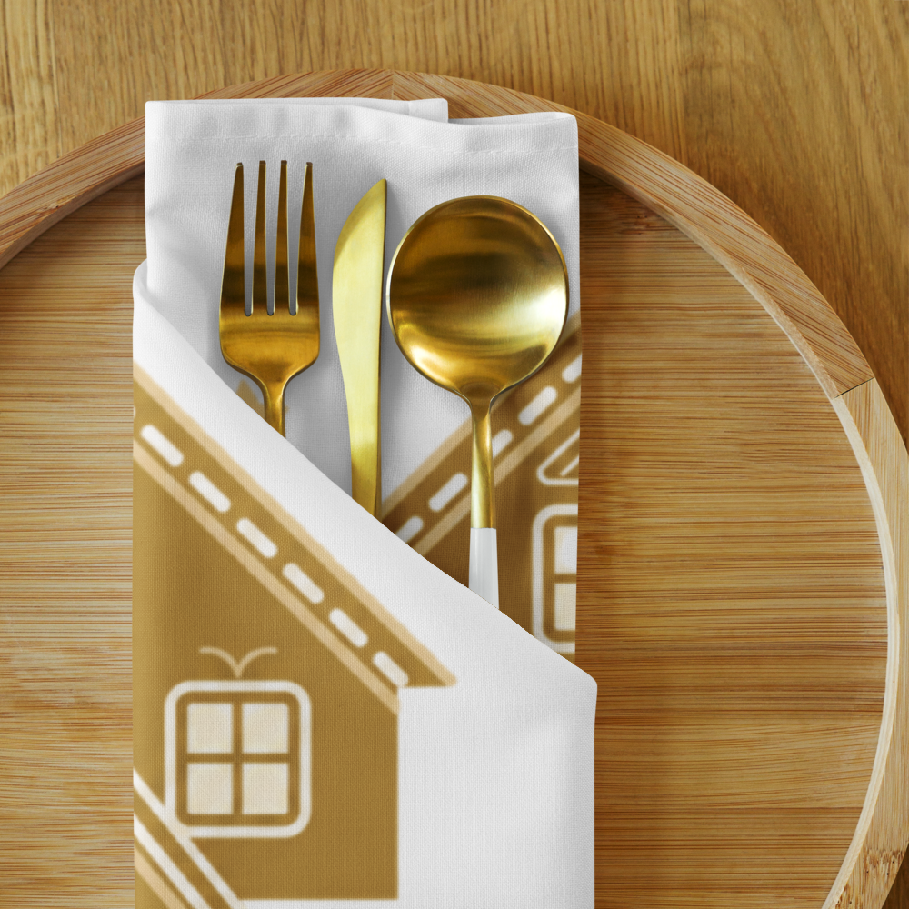 A very Canine Christmas | Cloth Napkin Set of 4 White and Gold