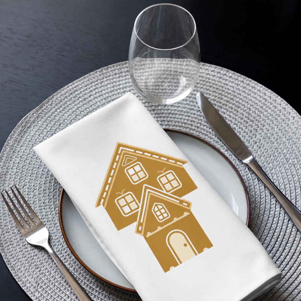 A very Canine Christmas | Cloth Napkin Set of 4 White and Gold