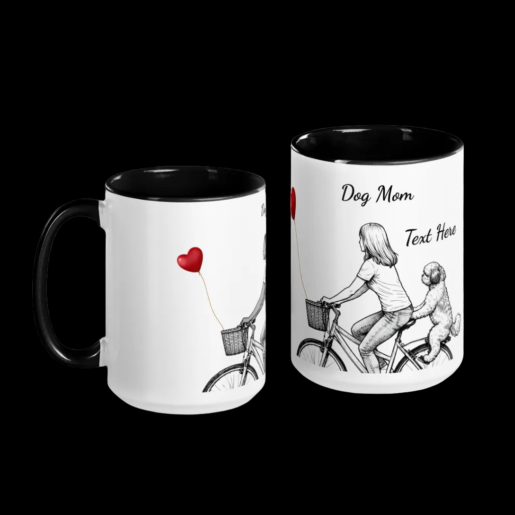 Personalized Dog Mom Bicycle Mug 15 oz.