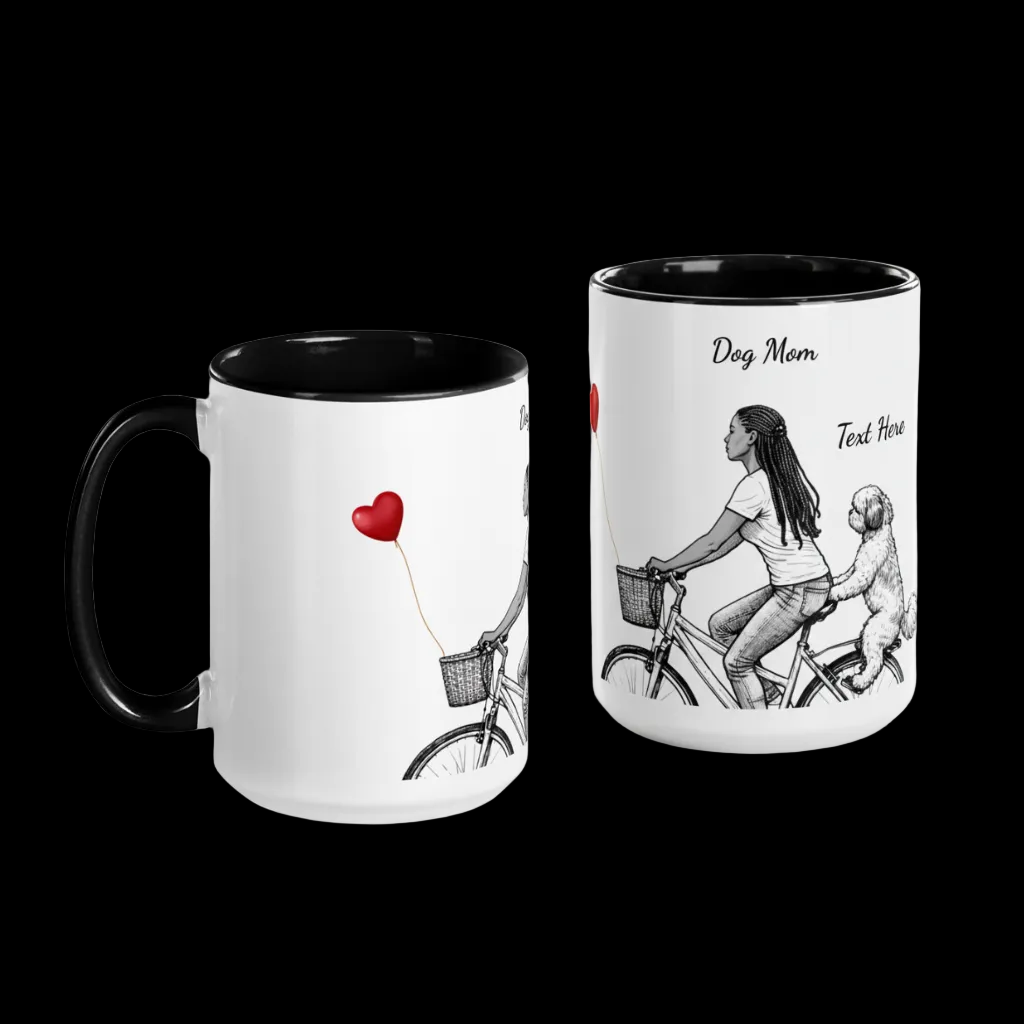Personalized Dog Mom Bicycle Mug 15 oz.