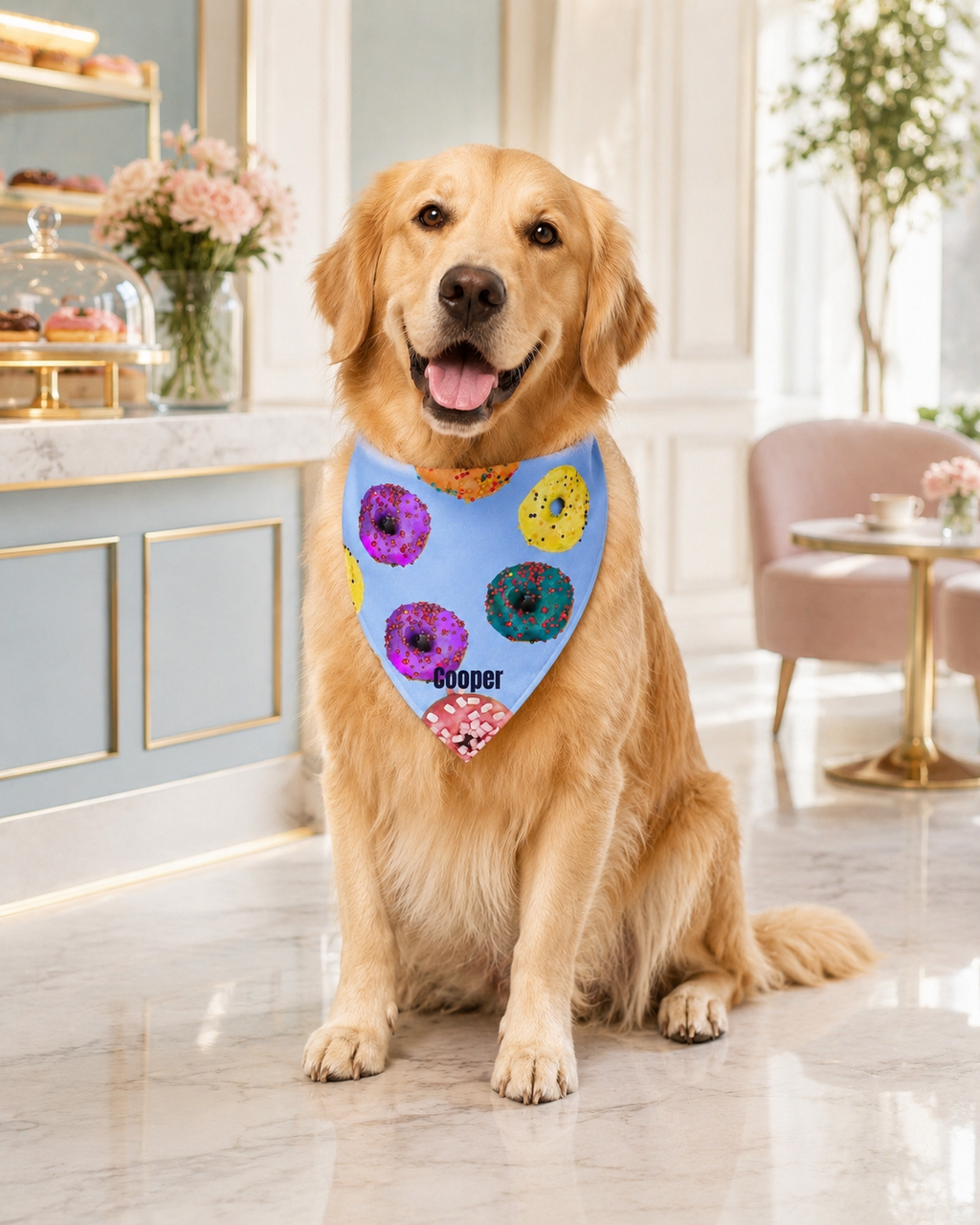 Personalized Donut Dog & Pup Parents Bandana | Baby Blue Bandana