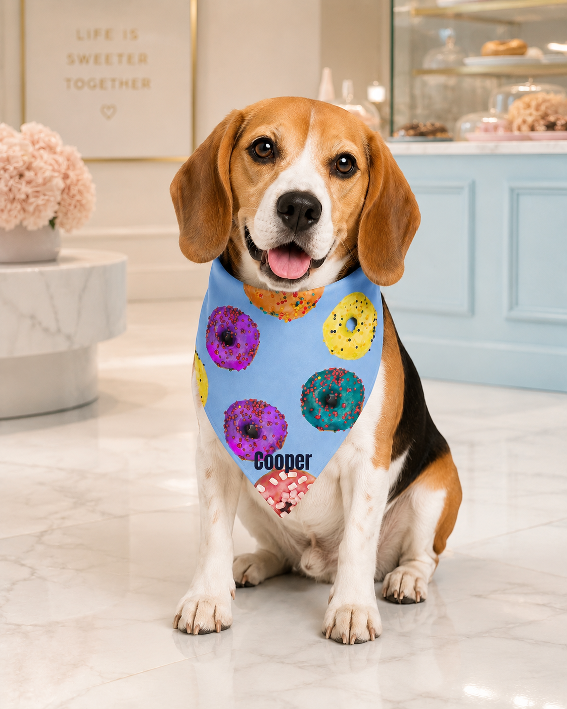 Personalized Donut Dog & Pup Parents Bandana | Baby Blue Bandana