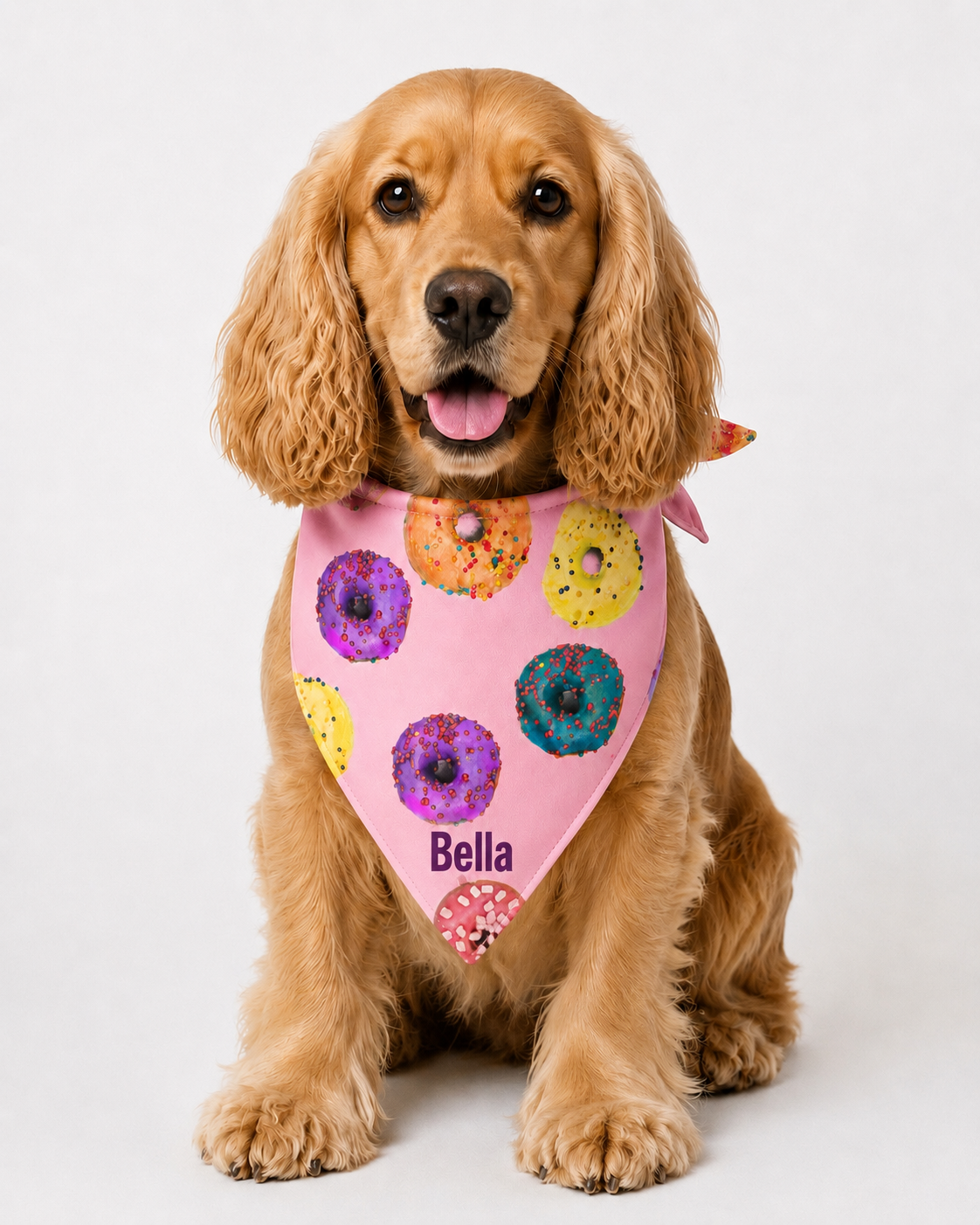Personalized Donut Dog & Pup Parent Bandanas |Pink Bandana