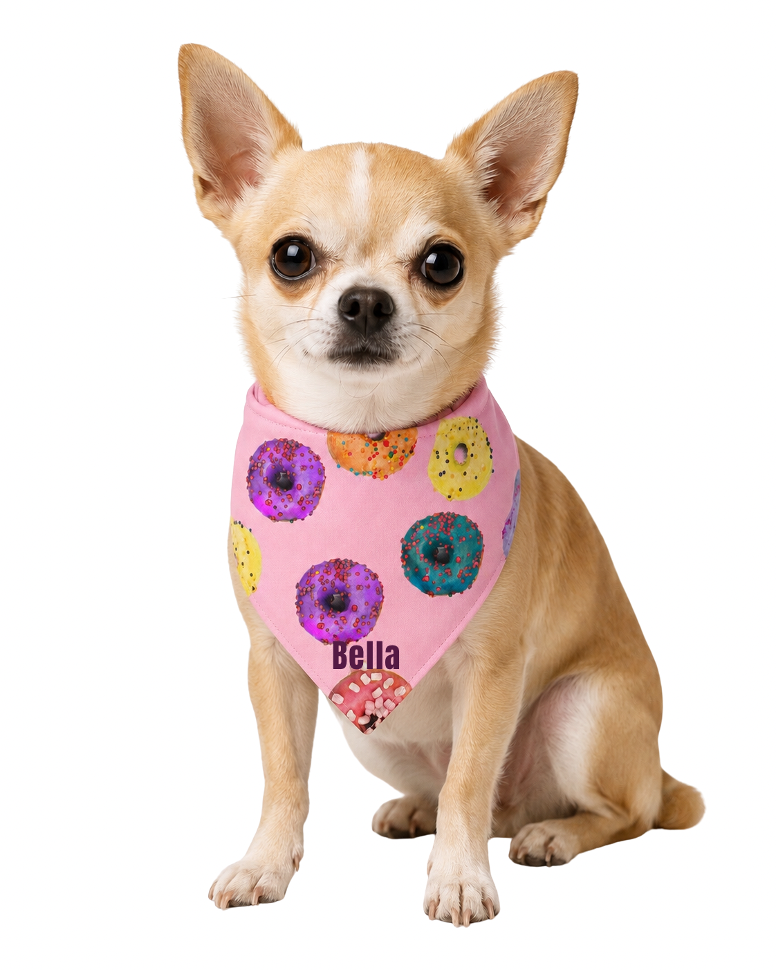 Personalized Donut Dog & Pup Parent Bandanas |Pink Bandana