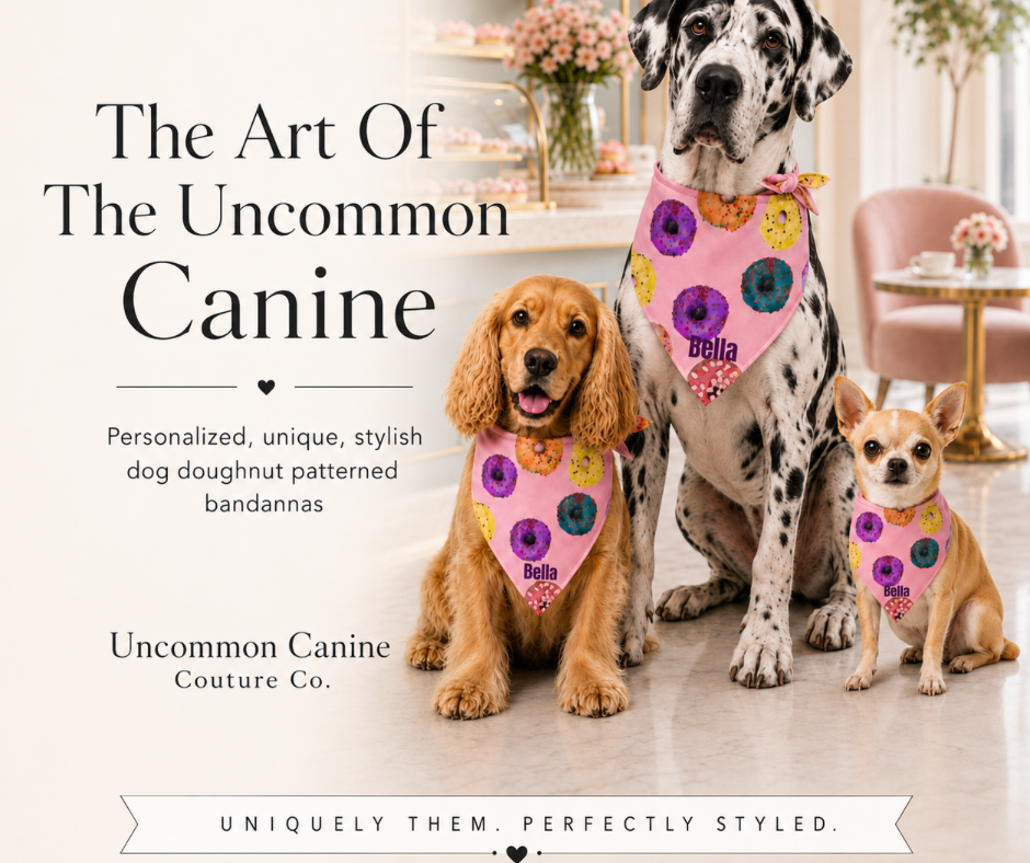 Personalized Donut Dog & Pup Parent Bandanas |Pink Bandana