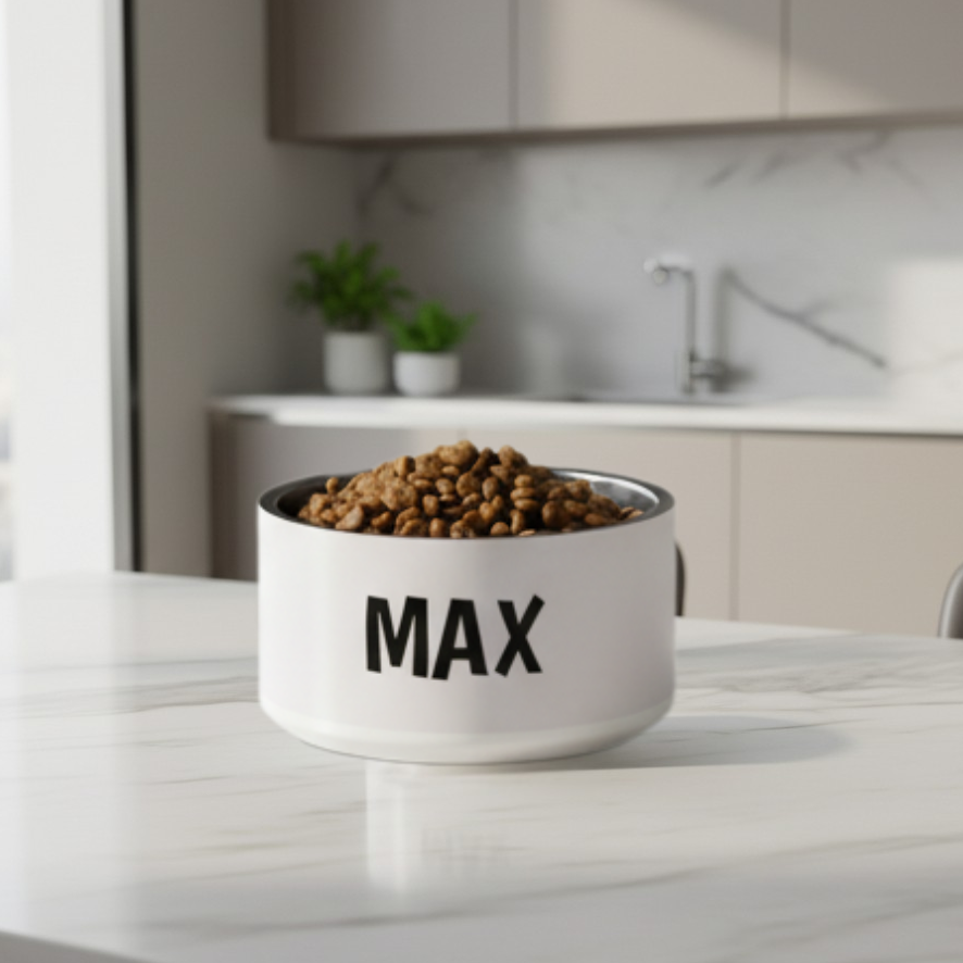 Uncommon Classic Luxe Personalized Stainless Steel Dog Bowl 18, 32 oz