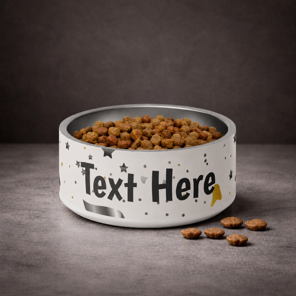 Personalized Stainless Steel, Dog Bowl Modern Pattern 18 oz. & 32oz.