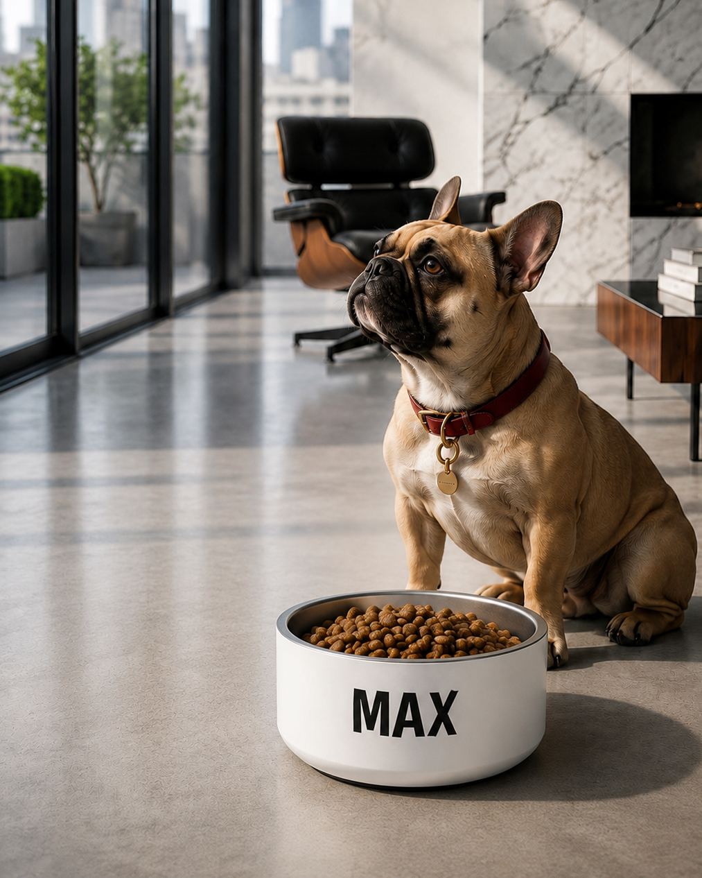 Uncommon Classic Luxe Personalized Stainless Steel Dog Bowl 18, 32 oz
