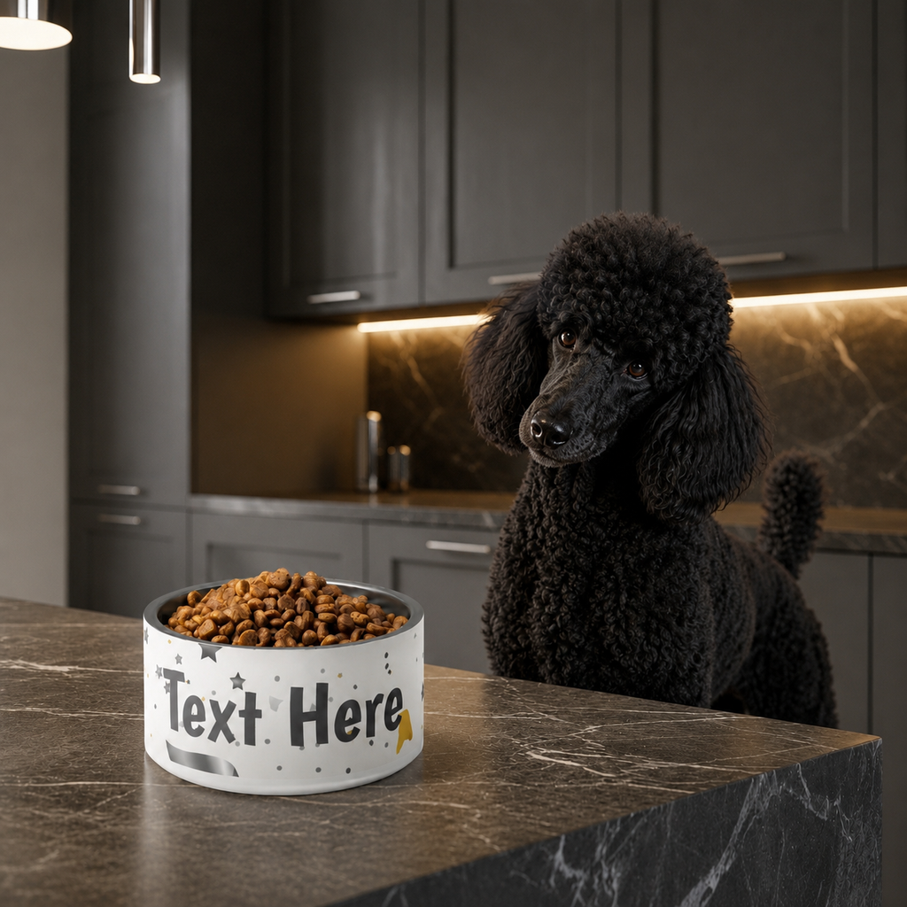 Personalized Stainless Steel, Dog Bowl Modern Pattern 18 oz. & 32oz.