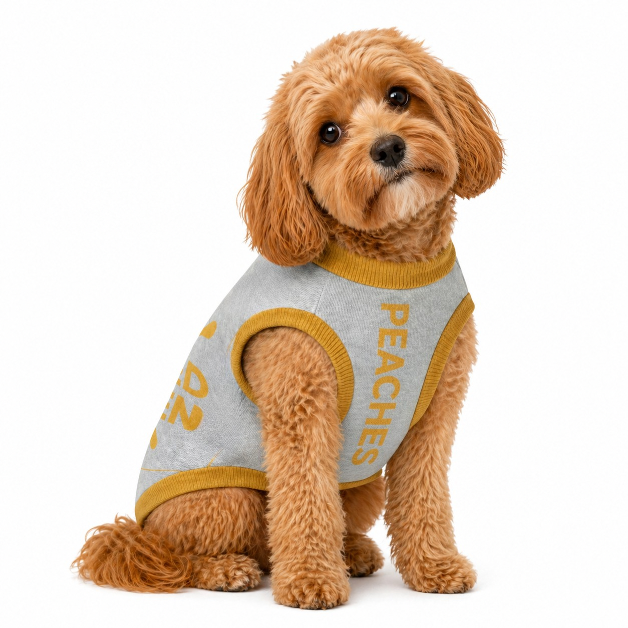 Personalized Dog sweater, Gray and Gold, Splashes with “SPOILED ROTTEN”, S & M