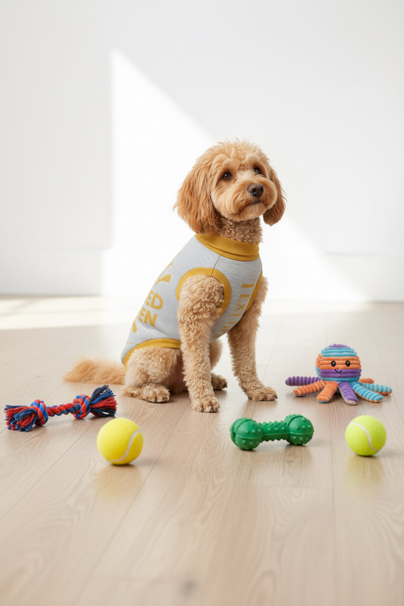 Personalized Dog sweater, Gray and Gold, Splashes with “SPOILED ROTTEN” 2xs - 2xl